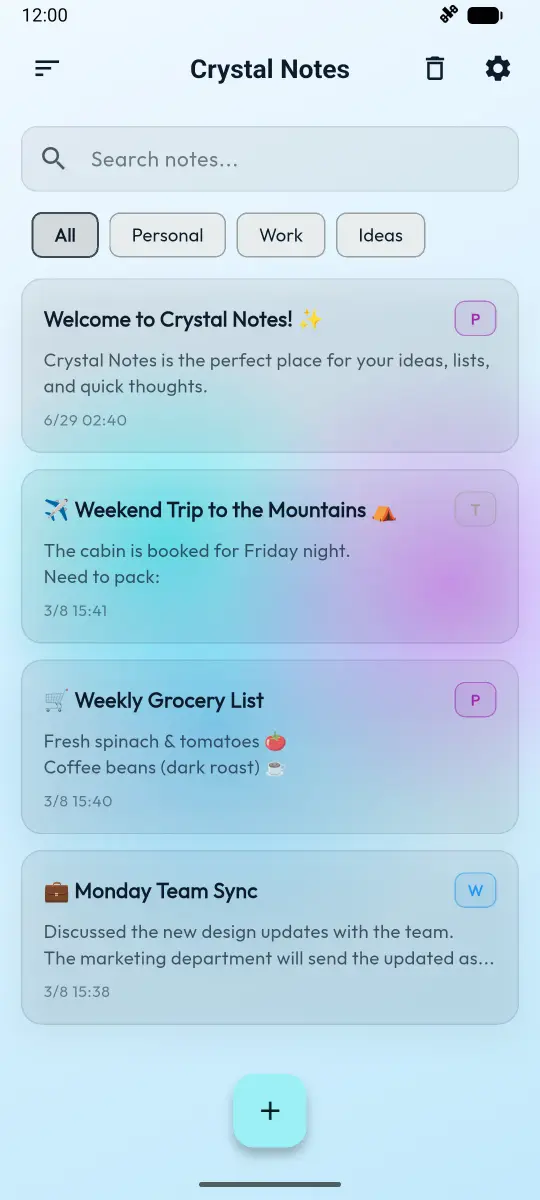 Crystal Notes screenshot 2